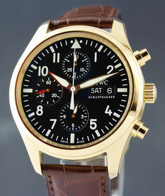 (image for) IWC 18K Pink Gold Pilots Chronograph Automatic Watch / IW371713